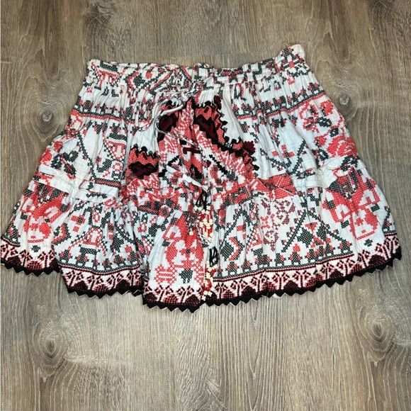 Rococo Sand Bedeck Mini Skirt In Red Black White Print XS - Picture 4 of 13
